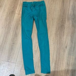 Gorgeous and eye-catching aqua skinny jeans only worn a handful of times!!